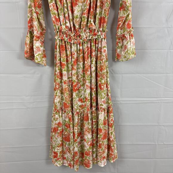 Misa Los Angeles Dress Women XS Lucinda Floral Maxi Ruffle Tiered Boho Chic Flow - Picture 6 of 15